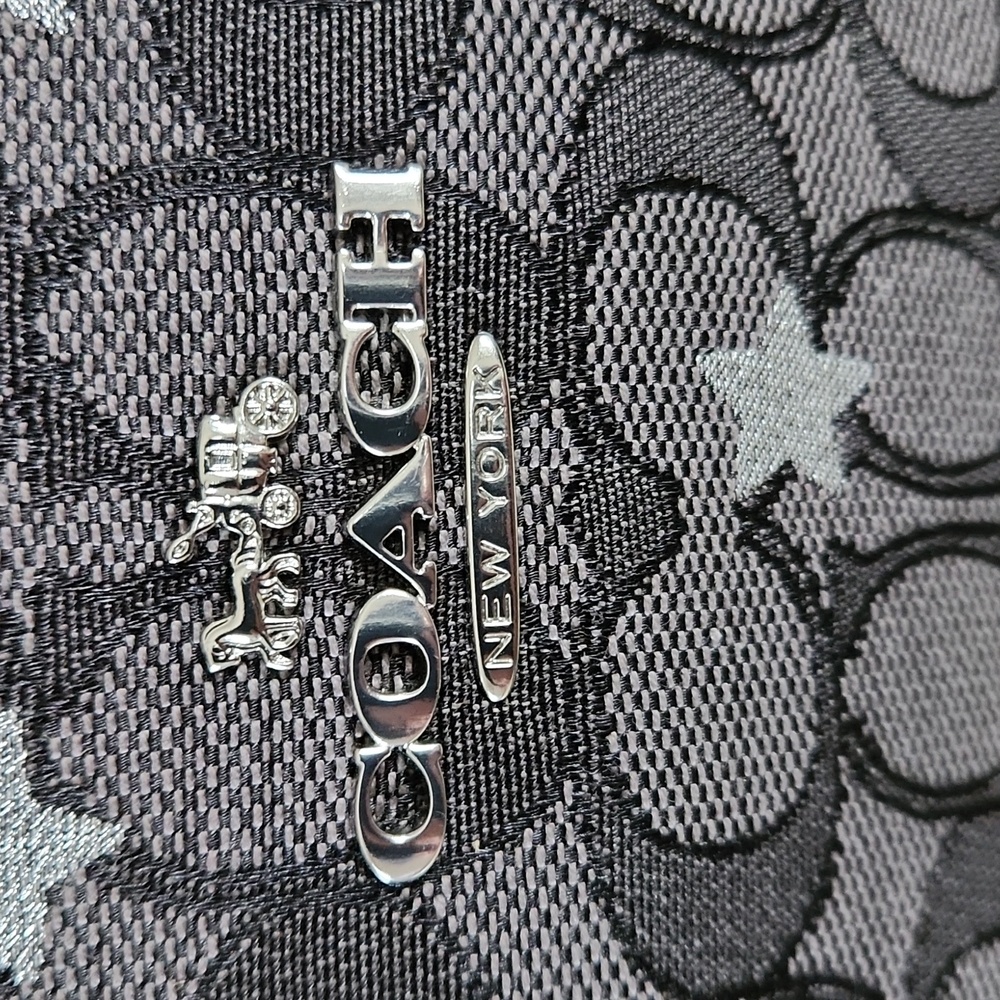 Gorgeous NWT Coach Star Emblem Jacquard Signature Mini Jamie Crossbody 🖤⭐️🎁 - Picture 3 of 16